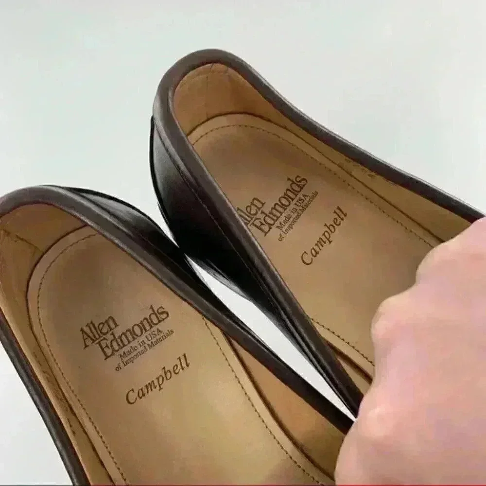Allen Edmonds Campbell mens loafers size 9.5 D brown leather slip on